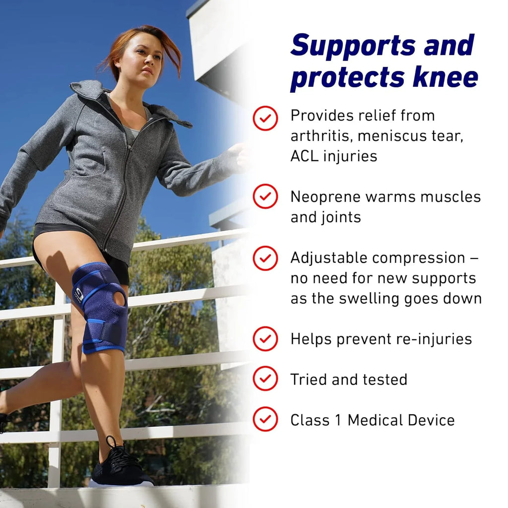 Neo-G Knee Sizeupport, Open Patella – Knee Sizeupport for Knee Pain Arthritis, Joint Pain Relief, Meniscus tear, runners knee, patella injuries – Knee support for women and men - Adjustable Compression