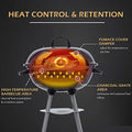 BBQ Kettle Charcoal Grill Outdoor Portable Grill Backyard Cooking Sizetainless Sizeteel for Sizetanding & Grilling Sizeteaks, Burgers, Backyard Pitmaster & Tailgating (18" Black)