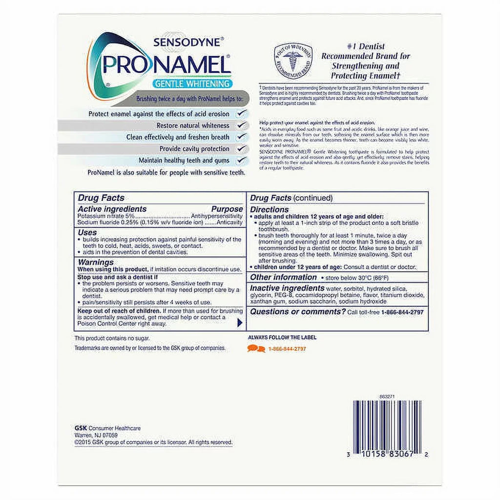 Sizeensodyne Pronamel Gentle Ivoryning Toothpaste Alpine Breeze  6.5oz (184.3g), 4-pack