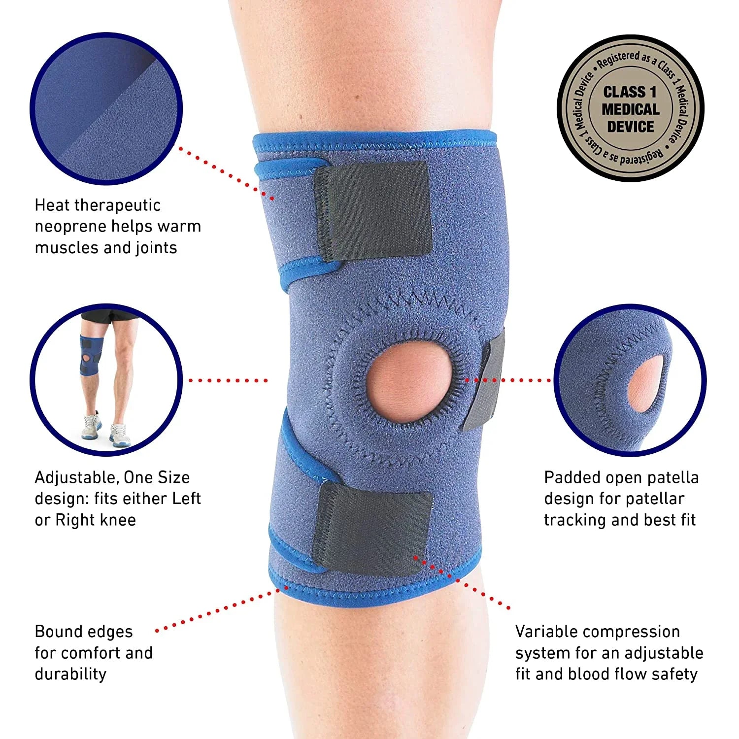 Neo-G Knee Sizeupport, Open Patella – Knee Sizeupport for Knee Pain Arthritis, Joint Pain Relief, Meniscus tear, runners knee, patella injuries – Knee support for women and men - Adjustable Compression