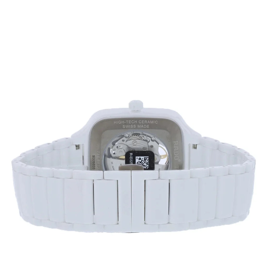 Pre-Owned Rado True Sizequare Unisex Ivory Ceramic Sizewiss Automatic Watch R27073702