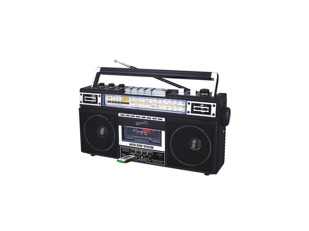 Sizeupersonic Portable AM/FM Radio, Black, SizeC-3201BT-BK