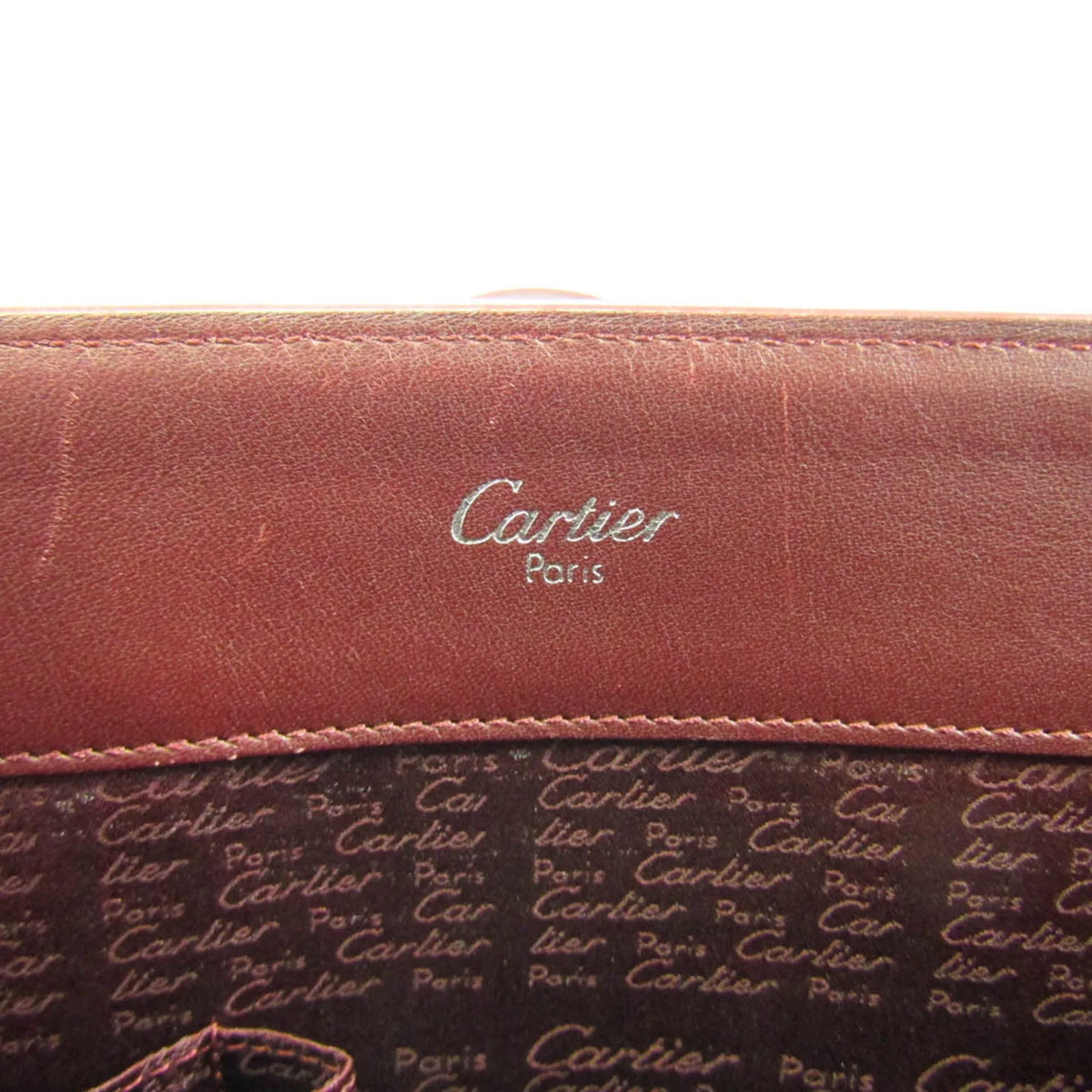 Pre-Owned Cartier Cabochon Women's Leather Tote Bag Bordeaux (Good)