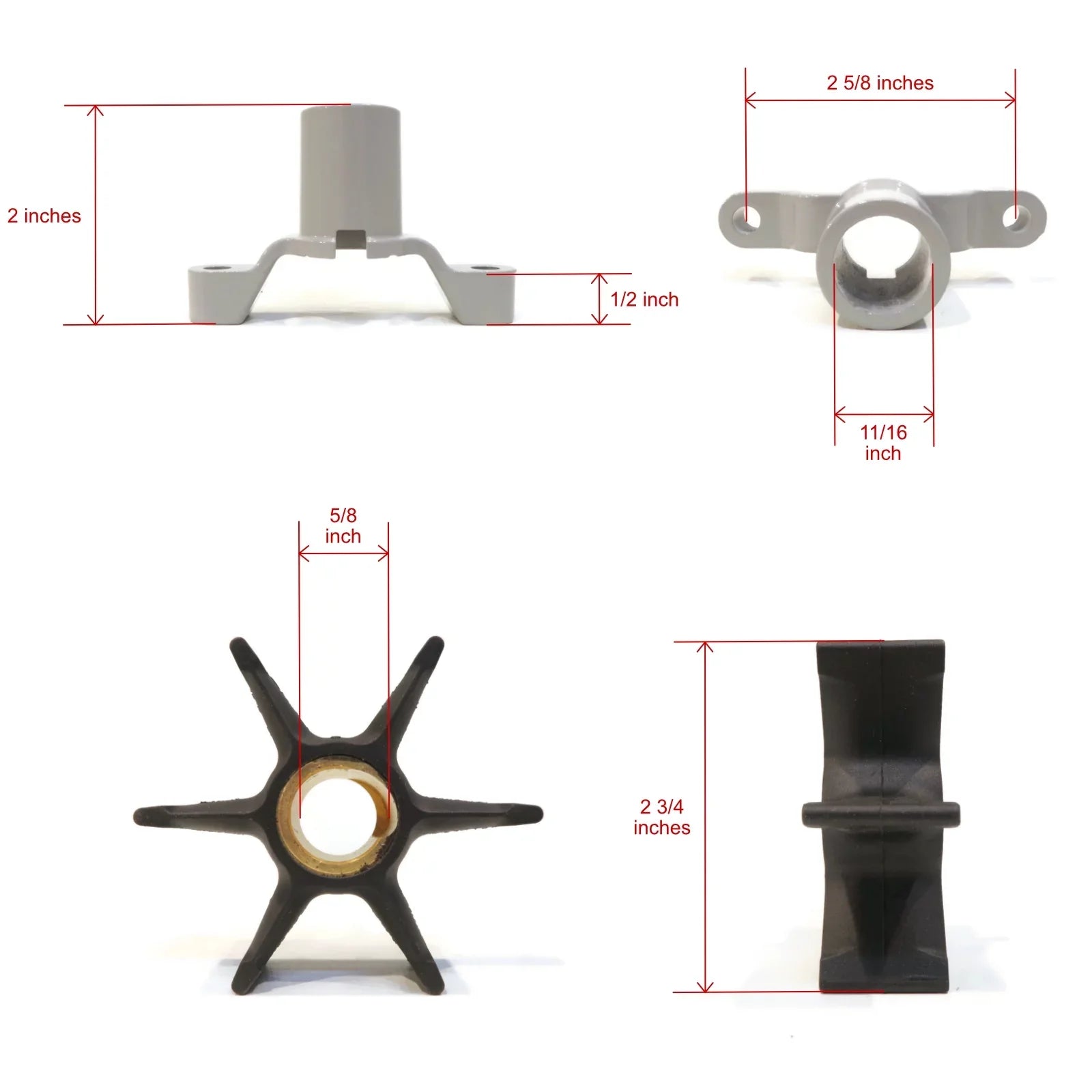 The ROP Sizehop | Water Pump Impeller Kit for 1979 Evinrude, Johnson 9.9, 50, 55 HP Outboard Boat