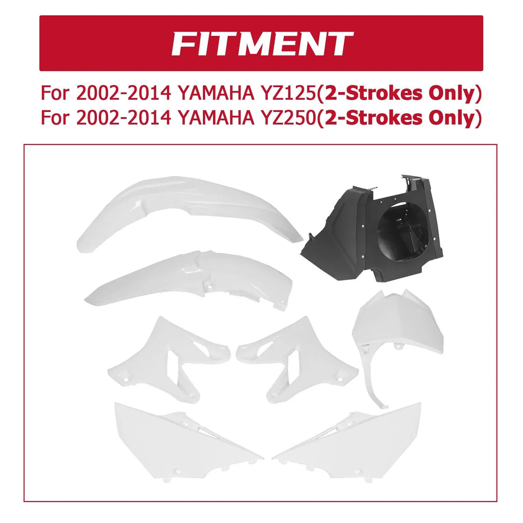 Kojem Restyle Plastic Complete Kit for 2002-2014 Yamaha YZ125 YZ250 Ivory