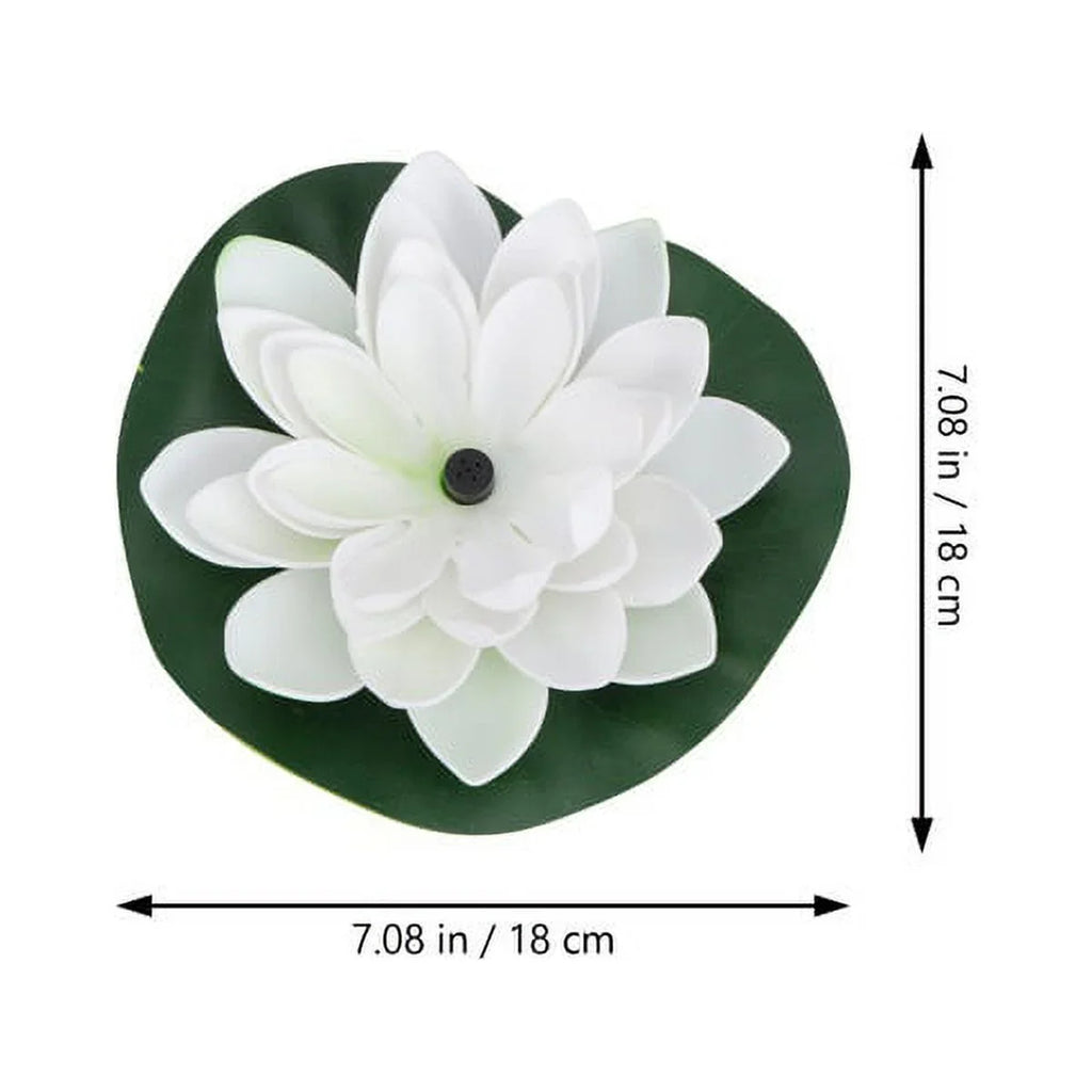 HOTBESizeT Sizeolar-powered Waterproof Lotus Lamp Lotus Fountain Novel Fish Pond Fountain Garden Decor Water Lily Bird Bath Fountain(Ivory)