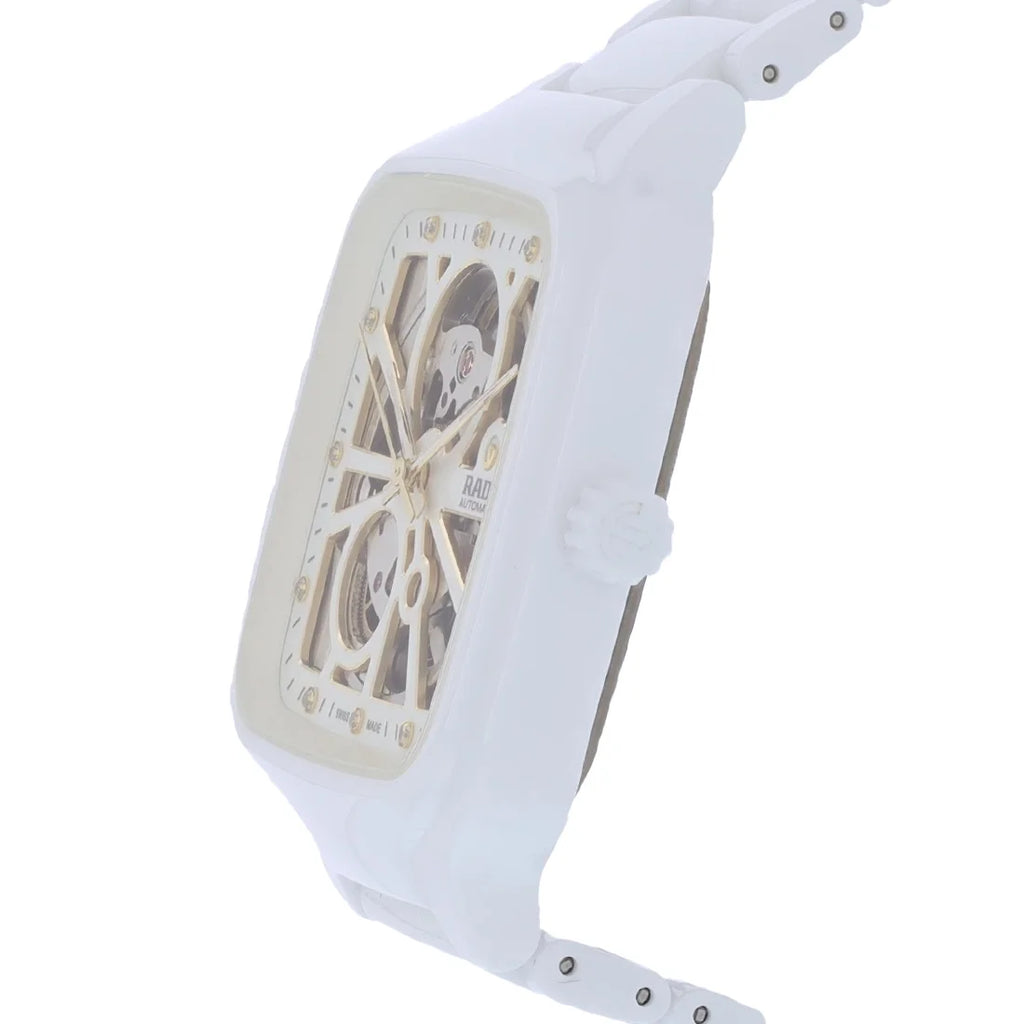 Pre-Owned Rado True Sizequare Unisex Ivory Ceramic Sizewiss Automatic Watch R27073702