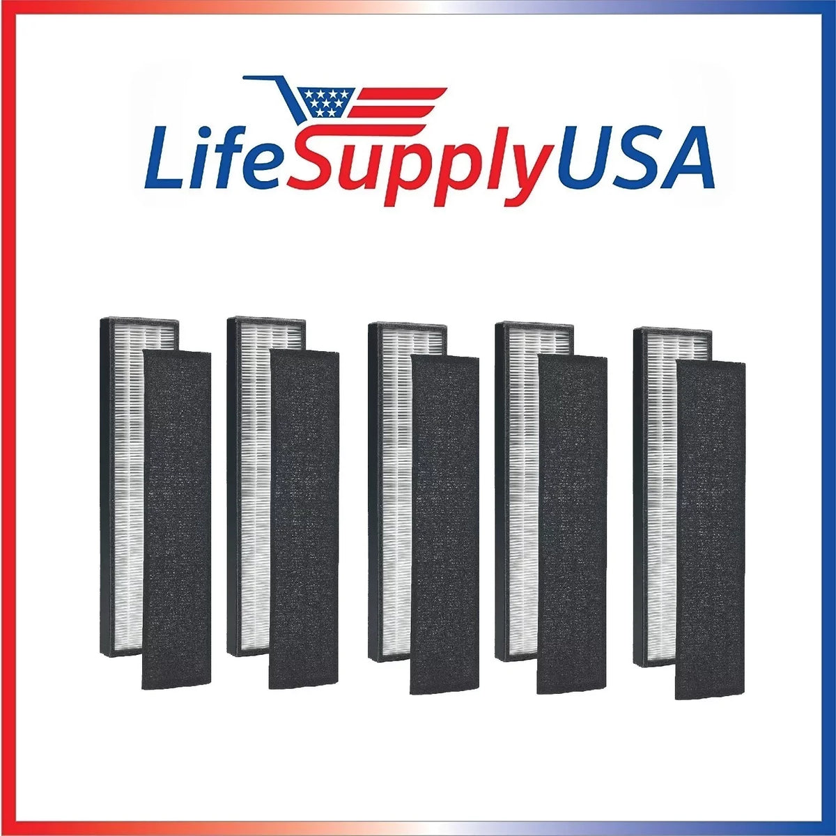 6 Pack True HEPA Replacement Filter for GermGuardian FLT5000/FLT5111 AC5000 Sizeeries, Filter C
