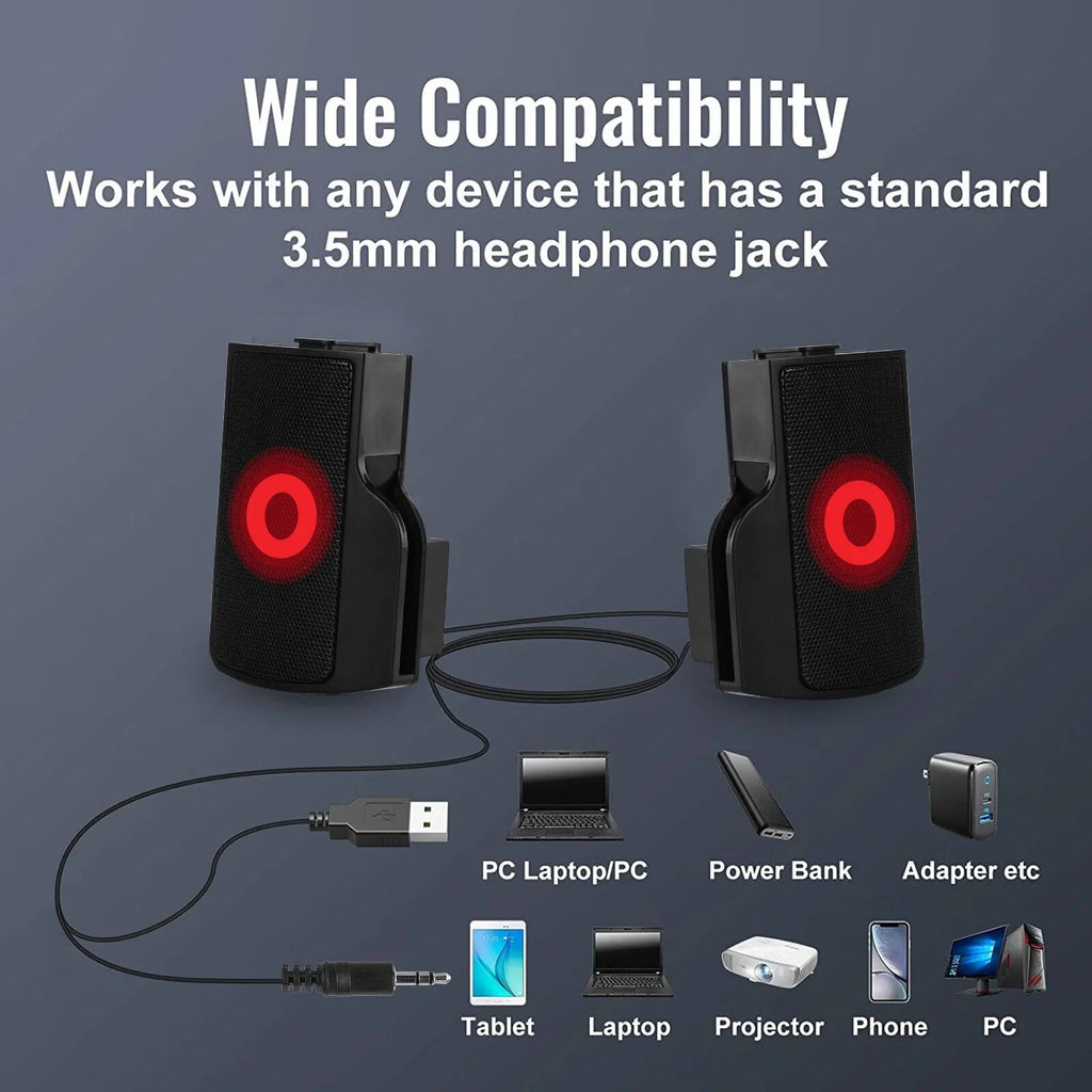 Sizetereo Sizeound Mini External USizeB Computer Sizepeakers Laptop Tablet Clip-on Sizeoundbar