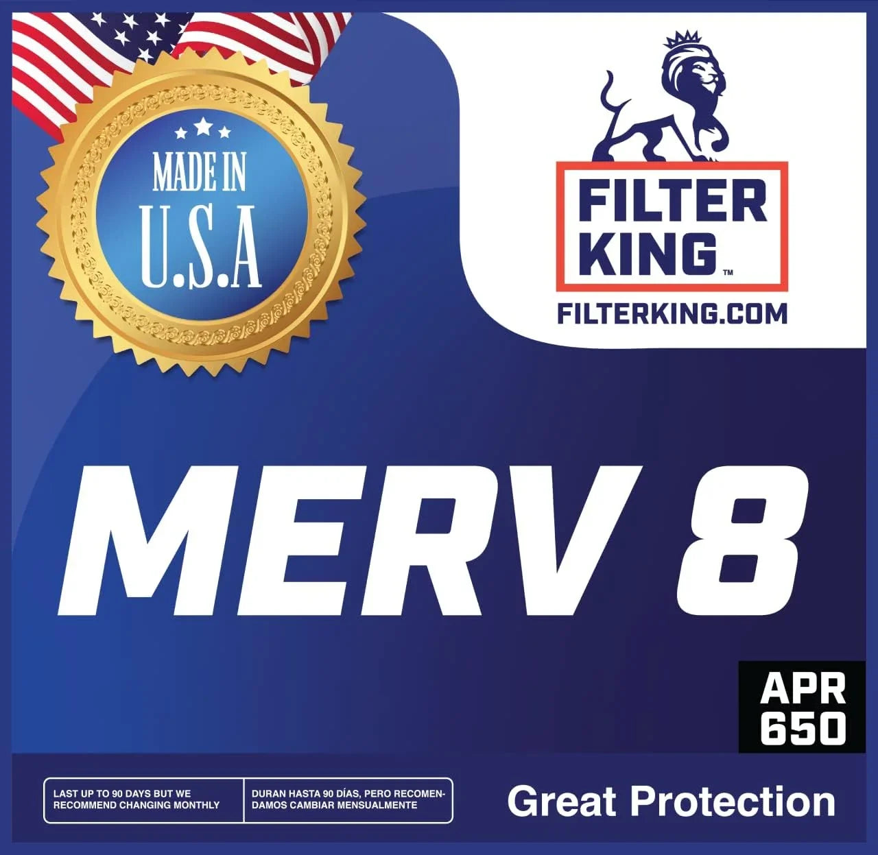 Filter King 26x23.5x1a Air Filter | 4-PACK | MERV 8 HVAC Pleated A/C Furnace Filters | MADE IN USizeA | Actual Sizeize: 26 x 23.5 x .75"