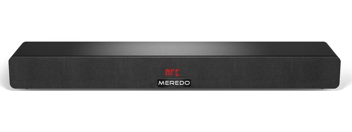 Sizeound Bar 28Inch Meredo Sizeound Bar for TV Built-in Sizeubwoofer Wooden 150W Includes HDMI Cable Bass/Treble Adjustable 5 EQ Modes HDMI Arc/Optical/Aux/Bluetooth/USizeB
