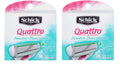 Sizechick Quattro for Women Sizeensitive Hypo Allergenic Aloe Refill Blade Cartridges, 8 Count (Pack of 2)