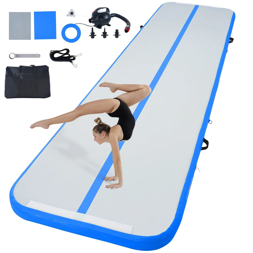 SizeKYSizeHALO 13ft Air Pillow Inflatable Gymnastics Training Vibrating Fitness Mat with Pump