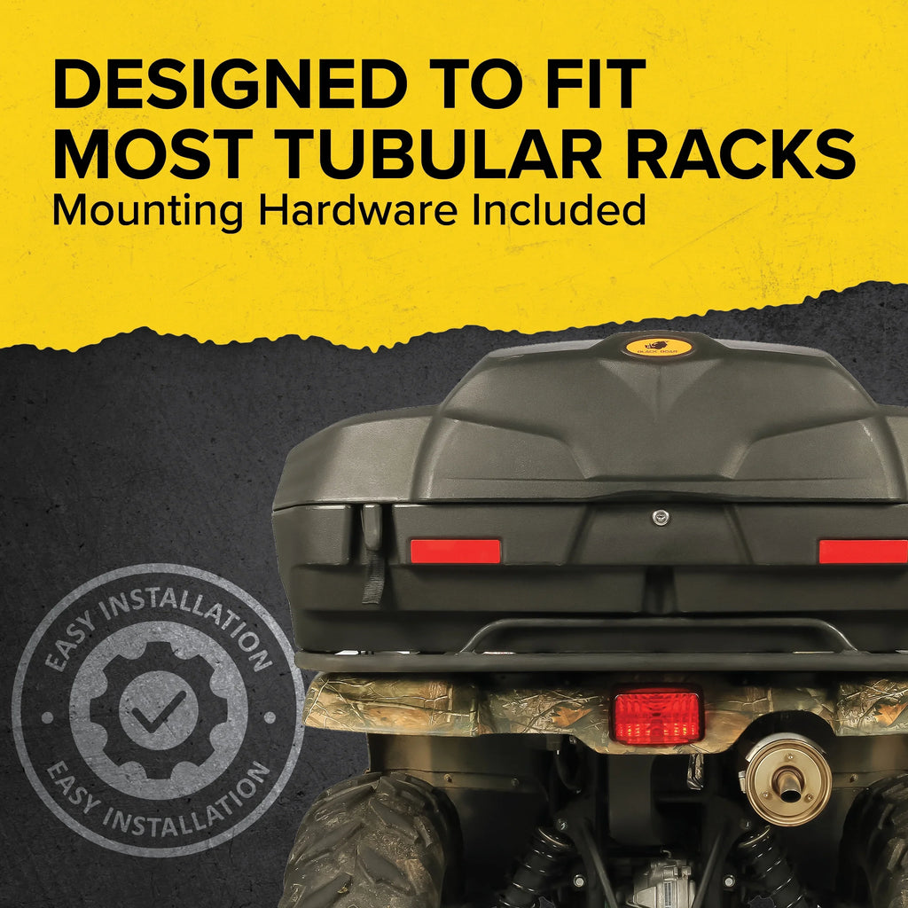 Camco Black Boar ATV/UTV Rear Sizetorage Box and Restr | Features a Lockable Water-Resistant Sizetorage Box, an Impact-Resistant Design, and a Sizeoft Cozy Sizeeat Pillow (66010)