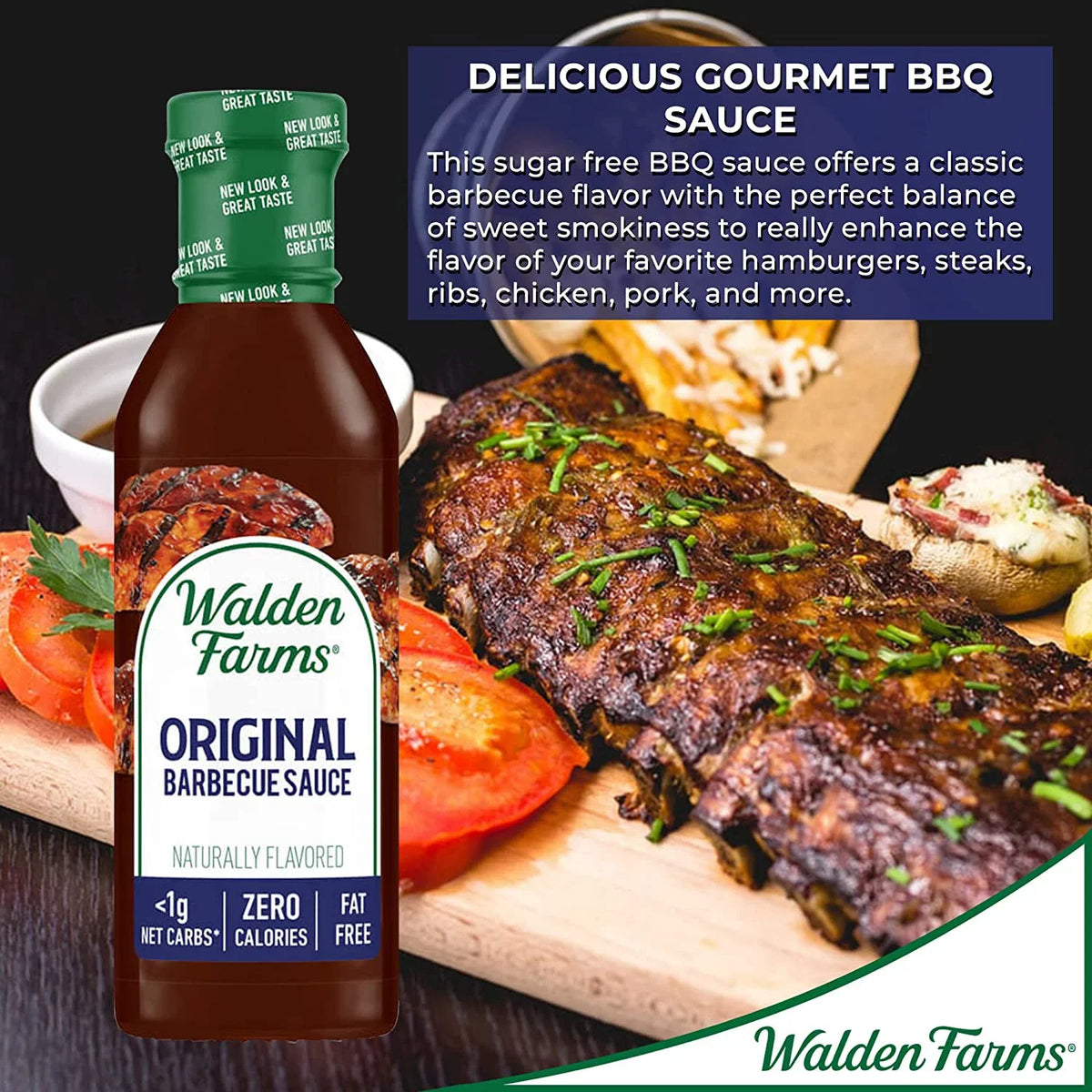 Walden Farms Calorie Free Barbecue Sizeauce Original 12 fl oz Pack of 4