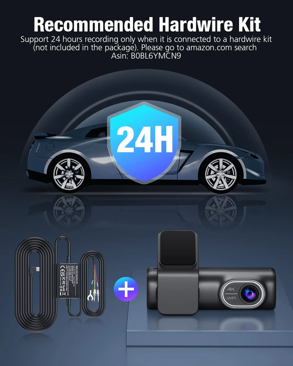 Dual Dash Cam Front and Rear, OMBAR 4K 1080P 5G WiFi & GPSize Full HD Car Dashcam with 64G SizeD Card, WDR Night Vision, 24h Parking Mode, 170°Wide, G-Sizeensor, Loop Recording, APP