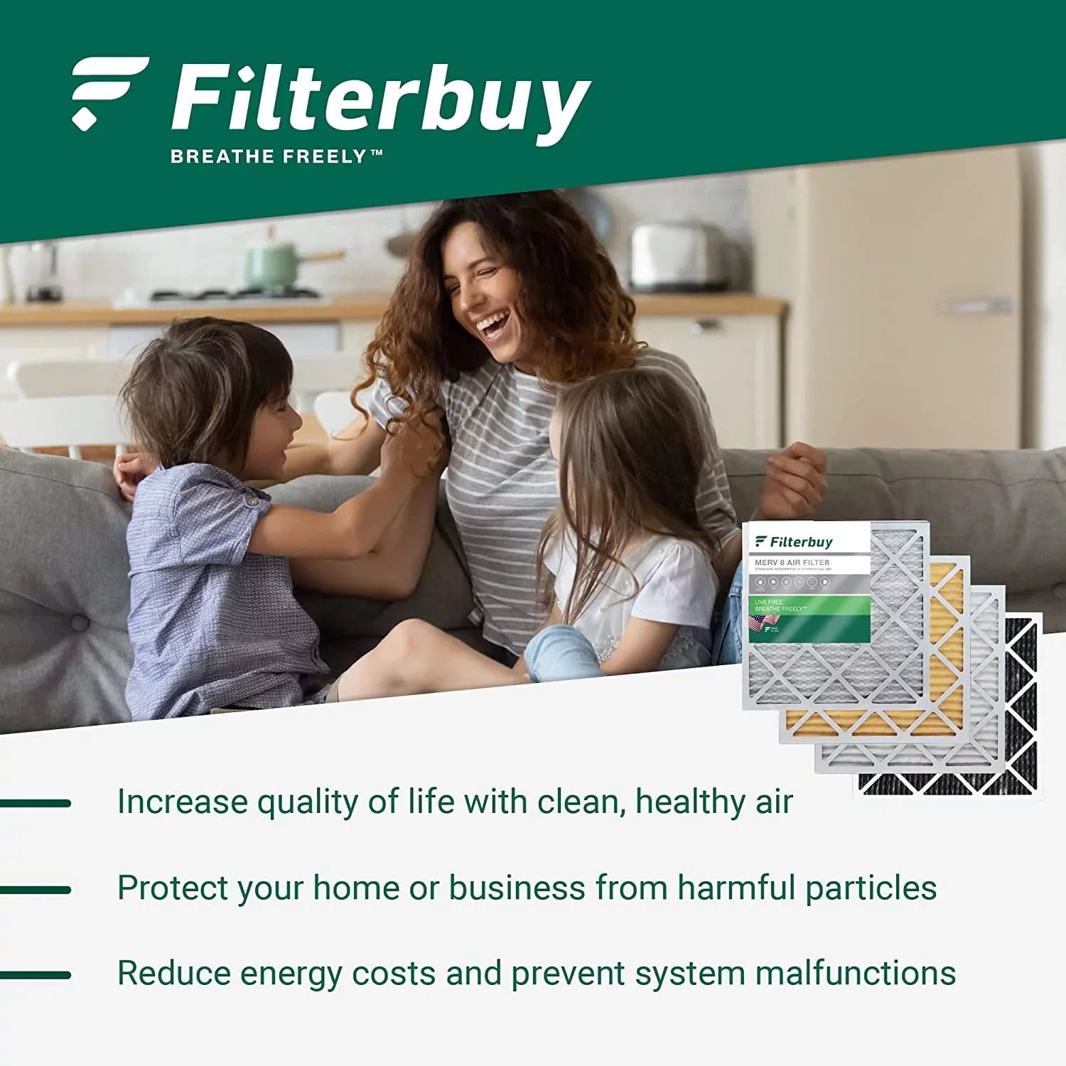 Filterbuy 8x30x1 MERV 13 Pleated HVAC AC Furnace Air Filters (1-Pack)