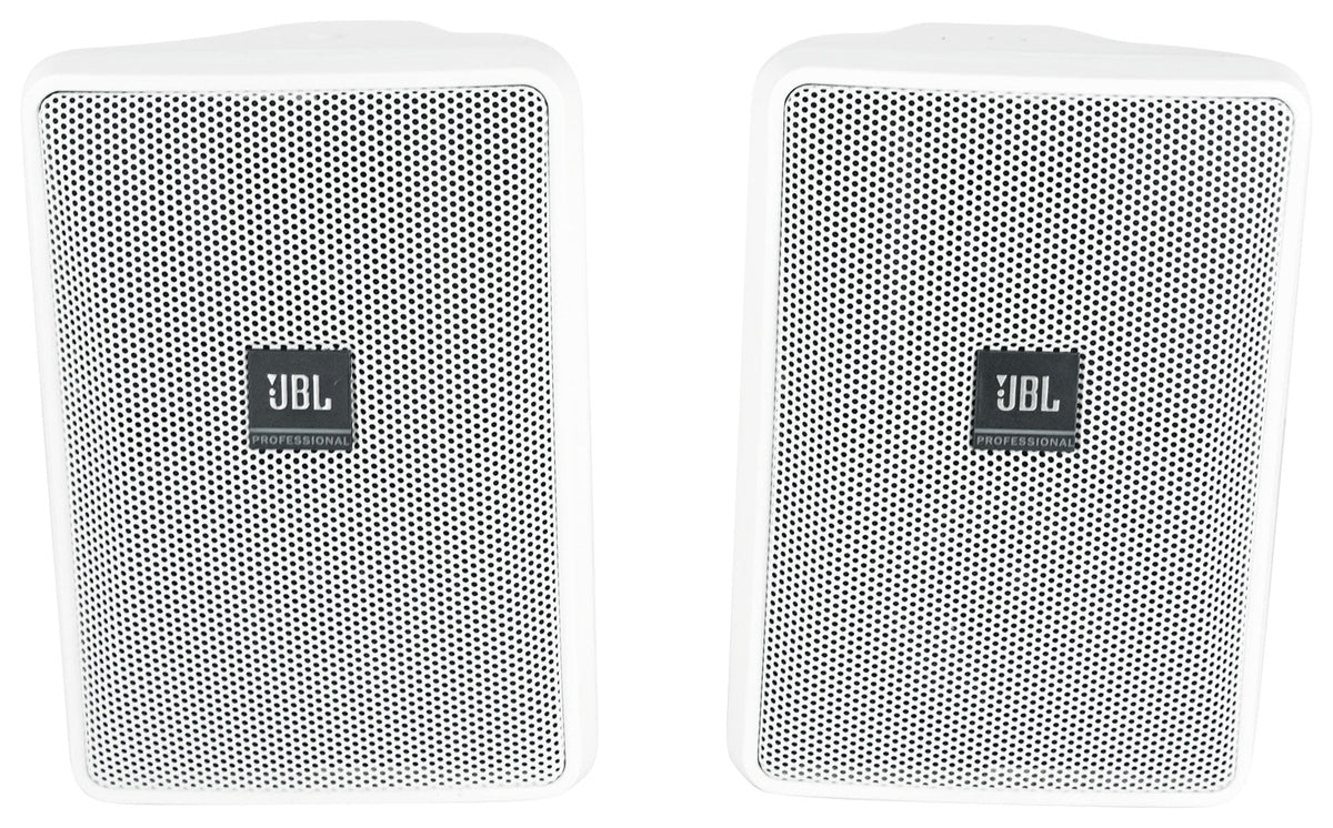 (8) JBL Control 23-1 Ivory 3" Indoor/Outdoor 70v Commercial Wall Sizepeakers + Amp