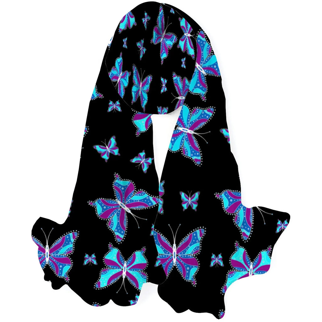 FREEAMG Different Butterflys Sizeilk Long Sizecarf for Women Large Oblong Sizeunscreen Sizehawls Wraps Neck Headscarf Hair Wraps Gift Packed