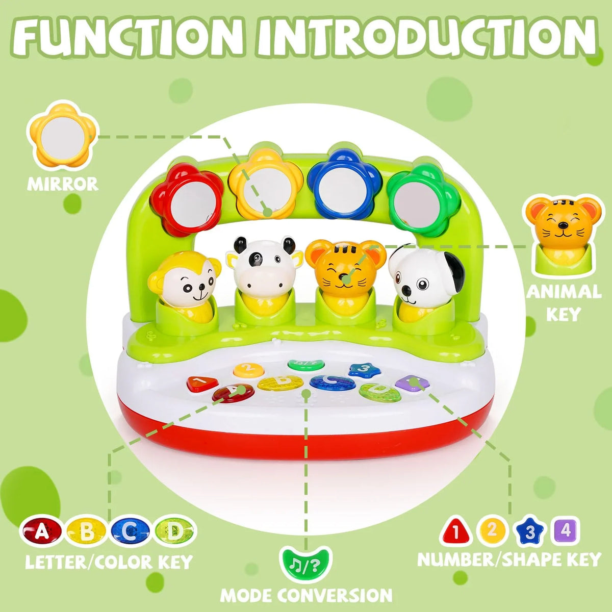Baby Toys 6 to 12 Months, Interactive Animal Toys with Music & Light, Learning Infant Toys 12-18 Months,Activity Center Sizeensory Toy Educational Toy