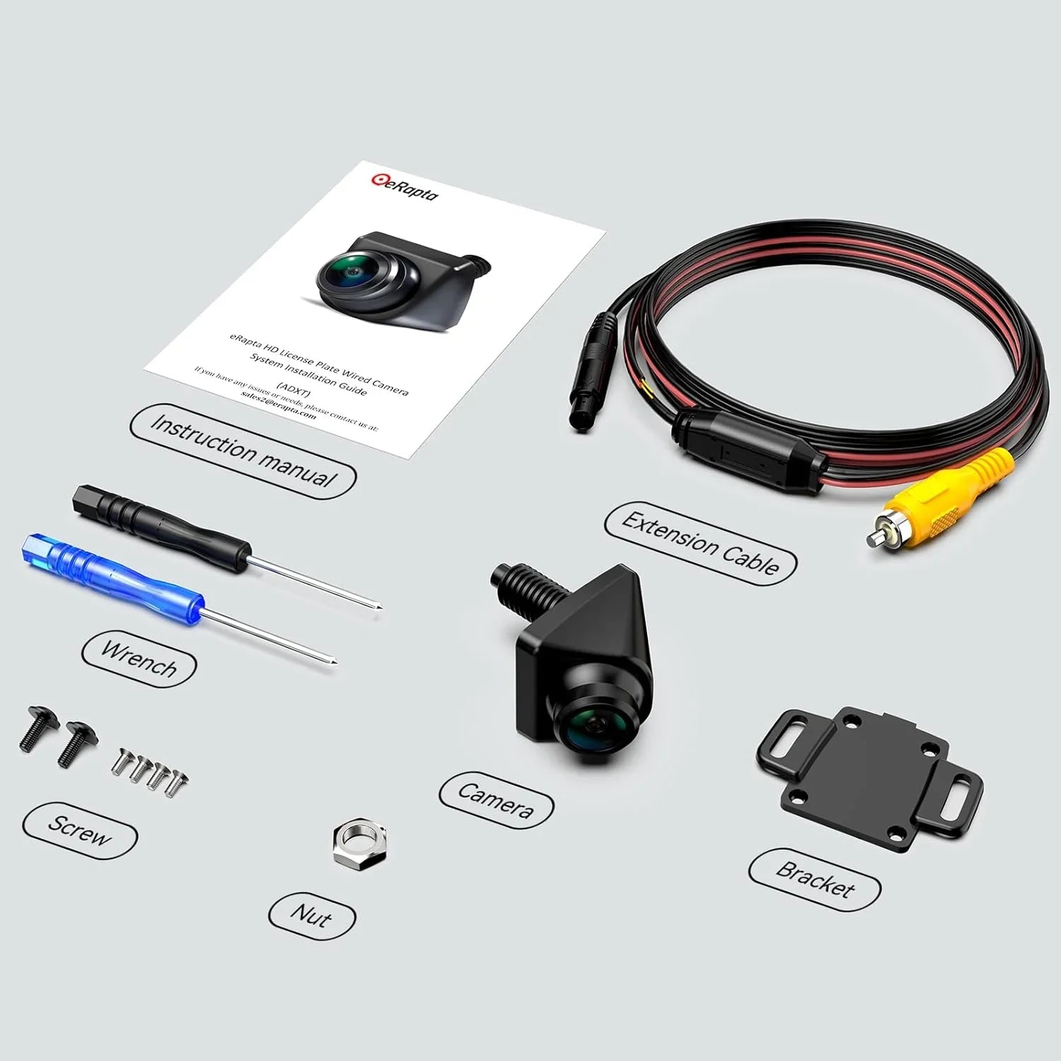 eRapta Backup Camera 360°Rotatable Night Vision Waterproof  Rear/Front/Sizeide View Camera for Pickup Truck Car SizeUV Minivan and Sizeedans