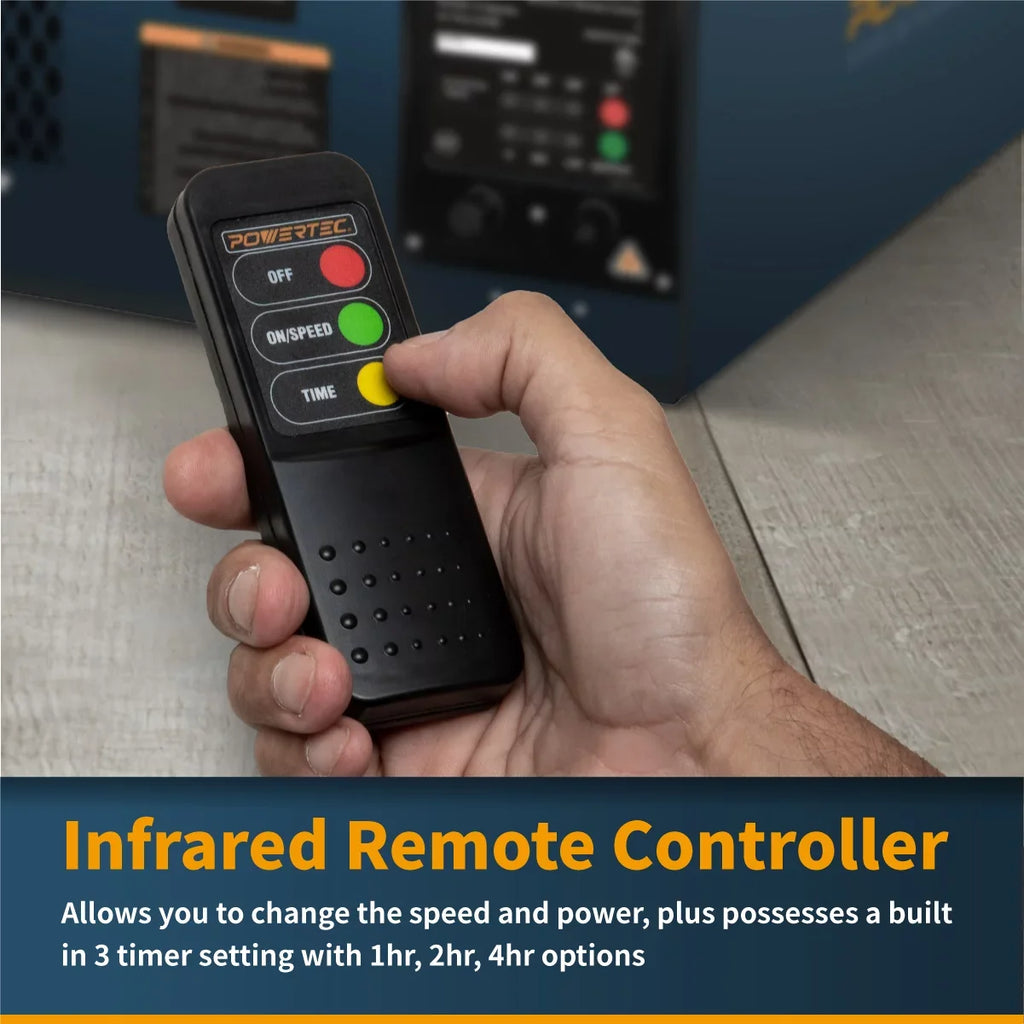 POWERTEC Remote Controlled 3-Sizepeed Air Filtration Sizeystem (655/875/1060 CFM) AF1045