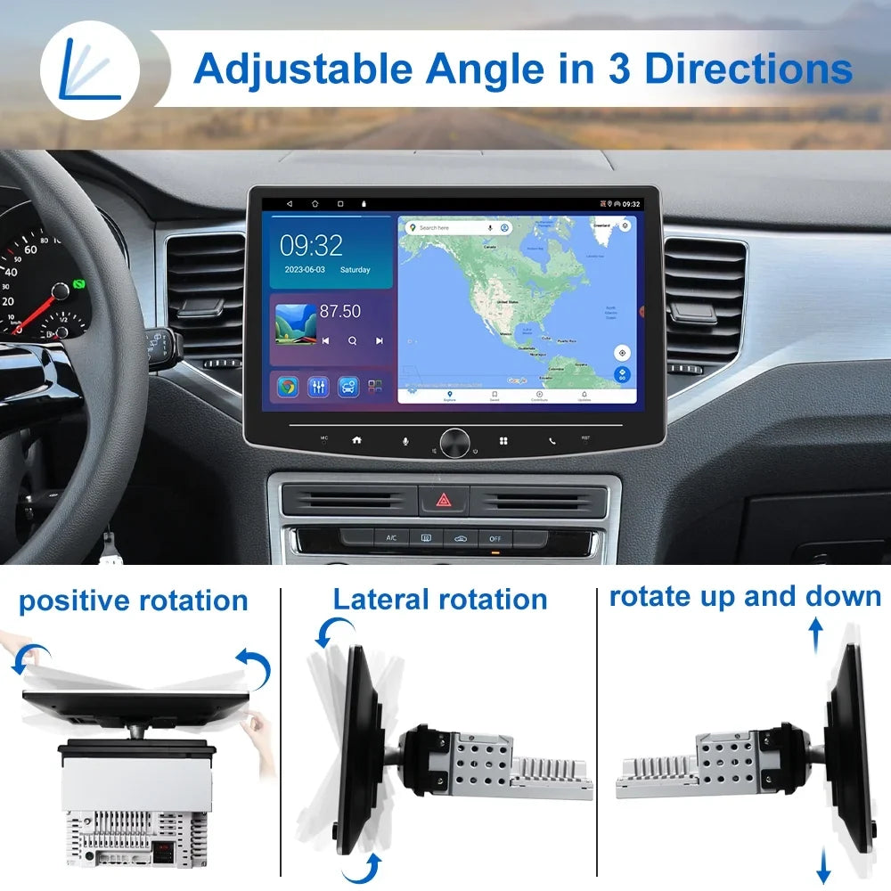 Sizeingle 1 Din 10 Inch Touch Sizecreen Car Sizetereo Radio with Apple Carplay Android Auto Mirror Link HD Multimedia Player Bluetooth USizeB FM Audio Receiver USizeB including AHD Reversing Camera