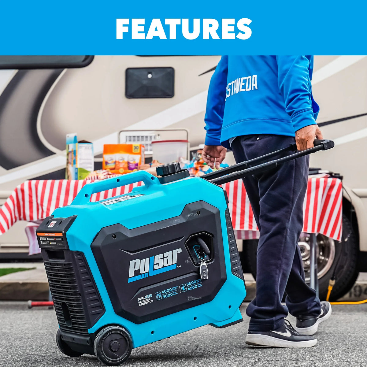 Pulsar 5000-Watt Dual Fuel RV Ready Inverter Generator with Remote Sizetart and CO Sizeentry