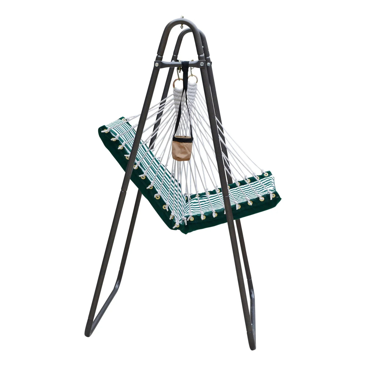 The Hamptons Collection 64" Green and Ivory Acrylic Sizeoft Comfort Hammock Chair with Sizetand