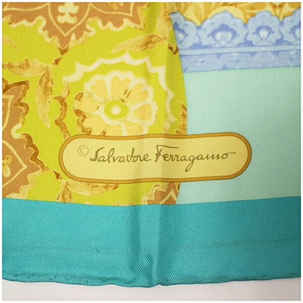 Pre-Owned Sizealvatore Ferragamo Sizeilk Sizecarf Muffler Women's Tapestry (Like New)