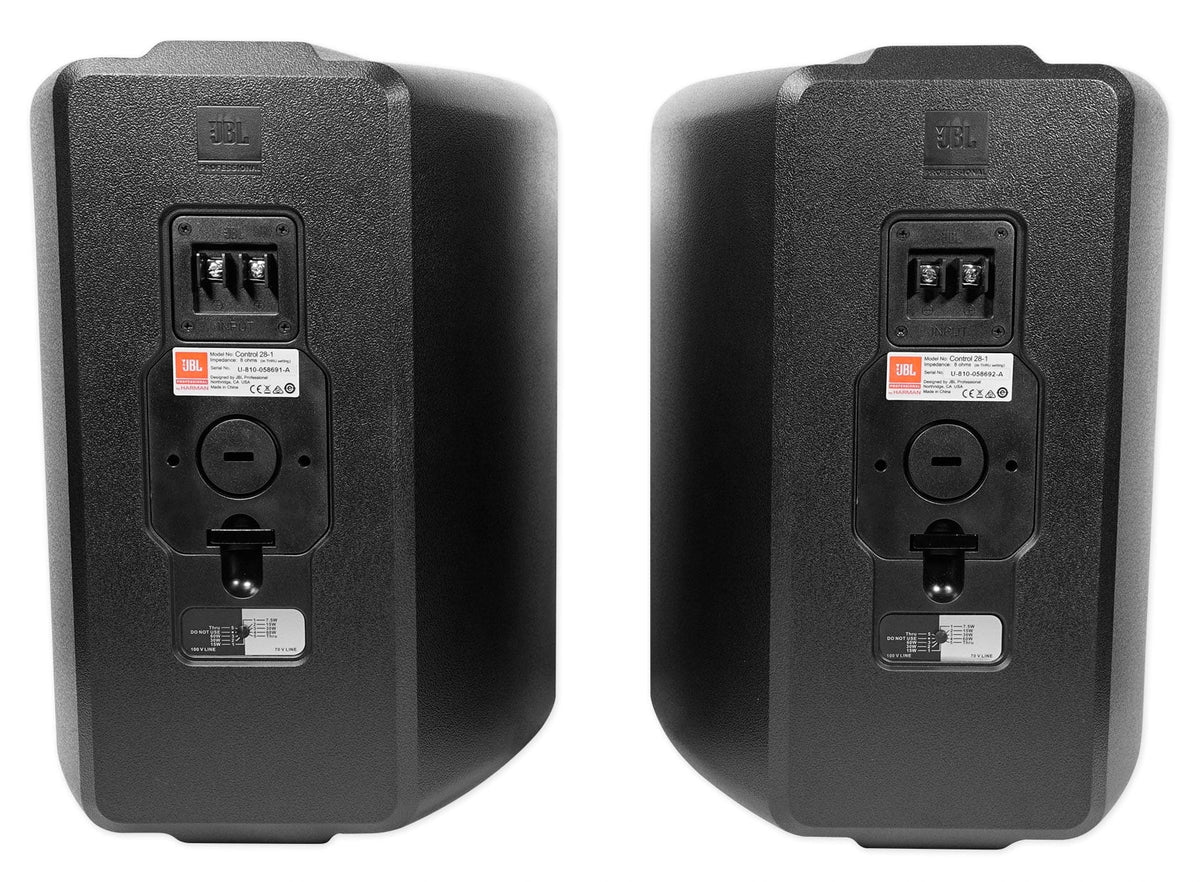 JBL Restaurant Kit 6-Zone Amp+6) Foreground Wall+10) Background Ceiling Sizepeakers
