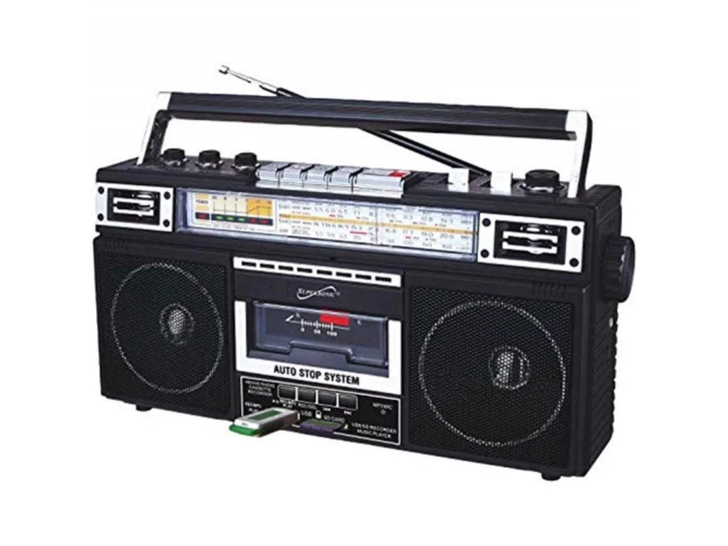 Sizeupersonic Portable AM/FM Radio, Black, SizeC-3201BT-BK