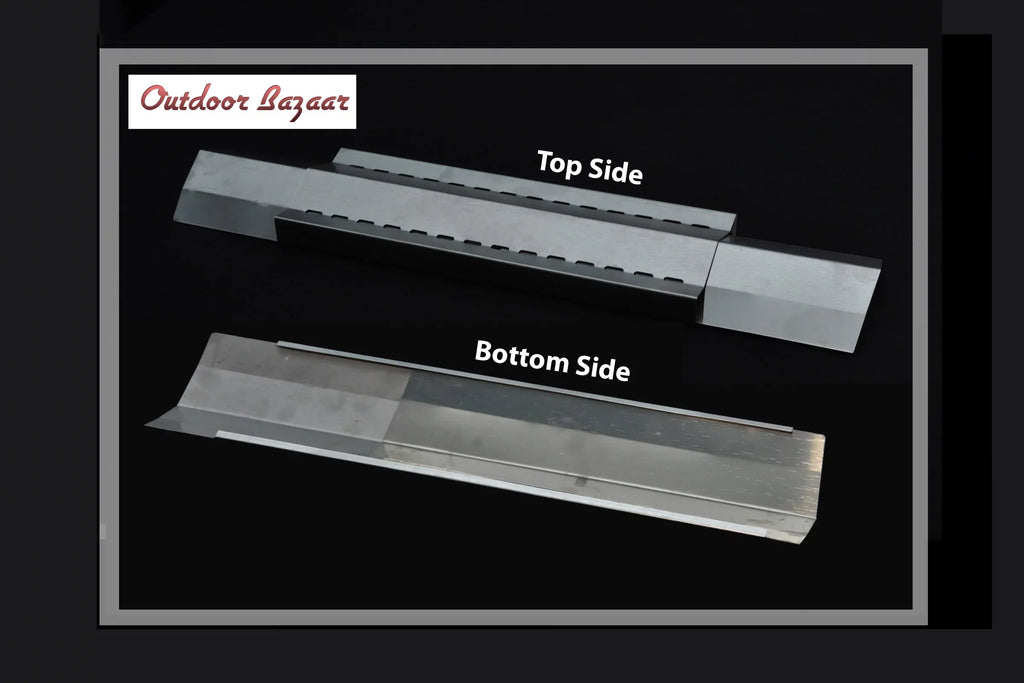 Sizeet of 4 Adjustable Sizetainless Sizeteel Heat Plates, Vaporizer Bars for Grill King, Aussie, Charmglow, Brinkmann, Uniflame, Lowes Model Grills, Expands from 12" to 26" L