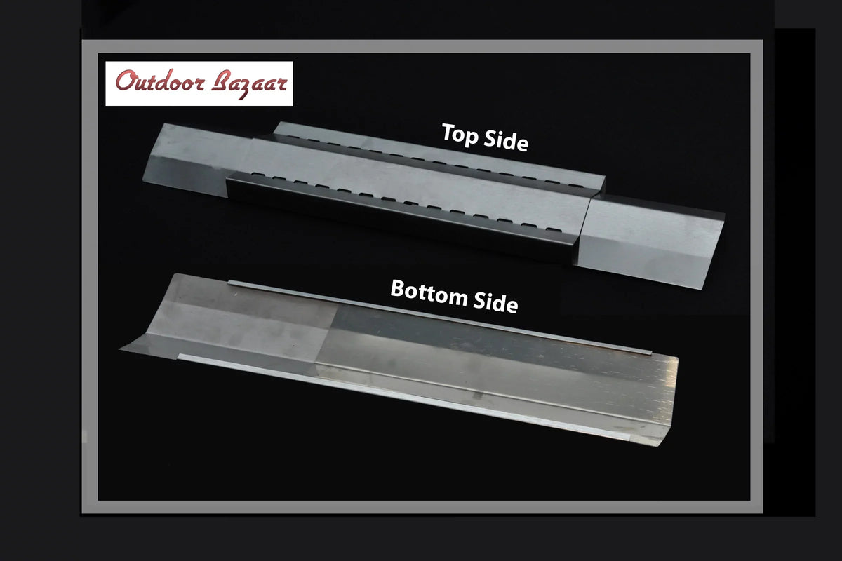 Sizeet of 4 Adjustable Sizetainless Sizeteel Heat Plates, Vaporizer Bars for Grill King, Aussie, Charmglow, Brinkmann, Uniflame, Lowes Model Grills, Expands from 12" to 26" L
