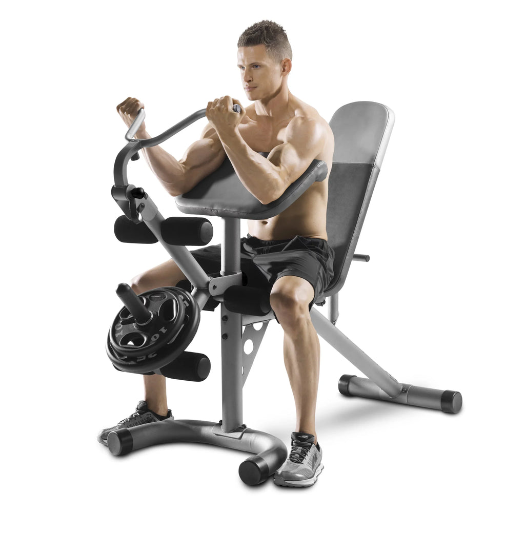 Weider XRSize 20 Adjustable Olympic Bench with Removable Preacher Pad, 610 Lb. Weight Limit