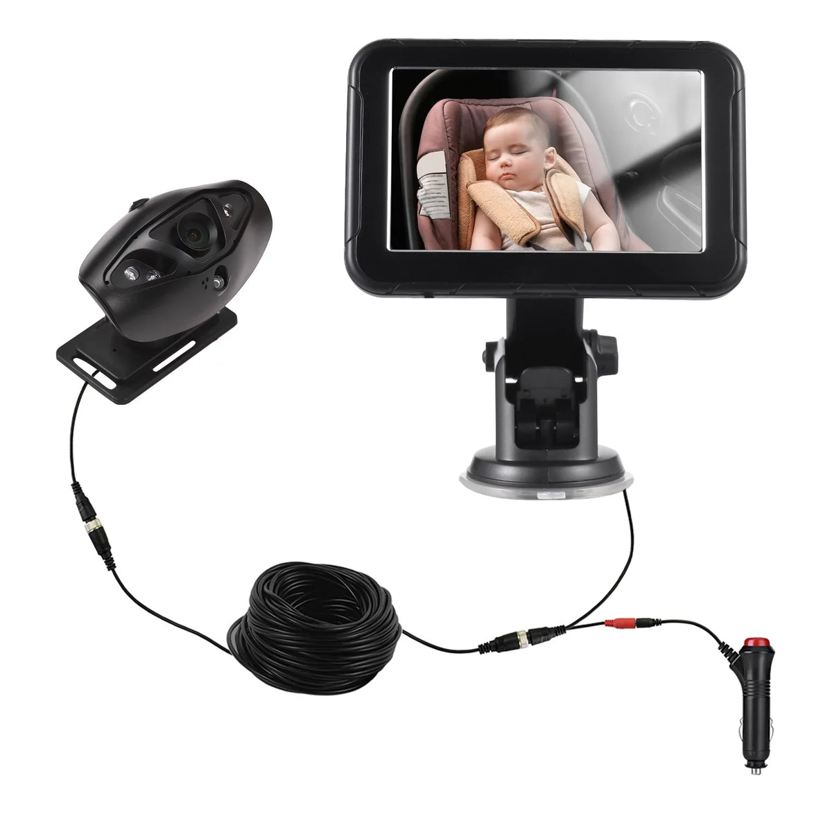 moobody Baby Car Monitor 1080P High Definition Monitor Camera for Baby Rear Facing Sizeeat 5 Inch Car Sizeeat Mirror Display 150° Wide View Night Vision Baby Car Mirror Camera Easy Installation