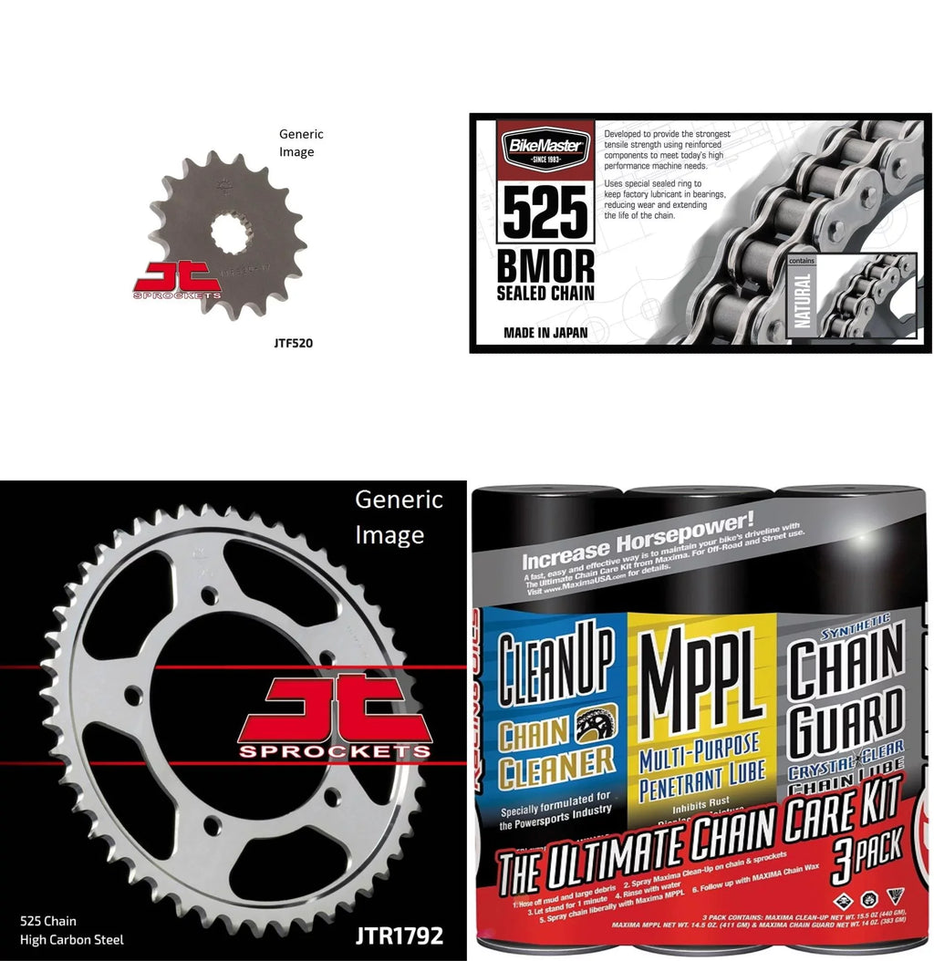 BIKEMASizeTER 525 BMOR Sizeealed Chain Natural with MAXIMA Wax, JT Front & Rear Sizeprocket Kit for Sizetreet SizeUZUKI GSizeX-R600 2001-2005