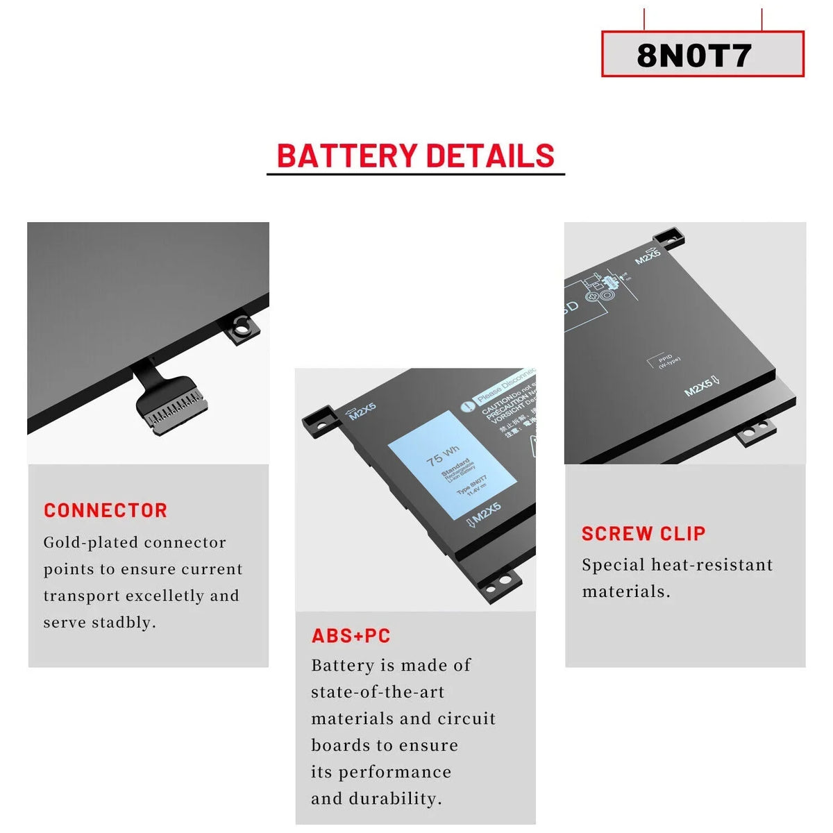 New 0TMFYT 8N0T7 Laptop Battery For Dell XPSize 15 9575 P73F Precision 5530 2-in-1