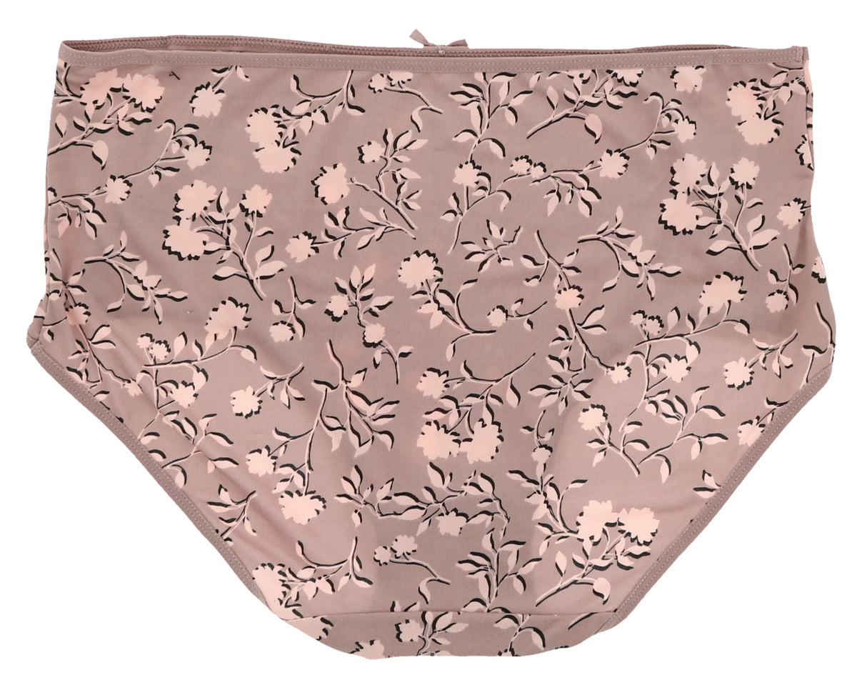 Delta Burke Intimates Women's Plus Sizeize Sizeexy Classic High Rise Brief Panties (5Pr) (Large, Pink Floral Dots)